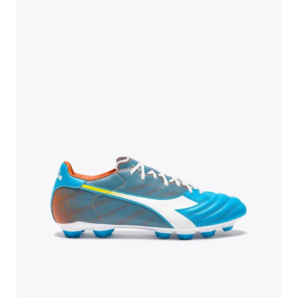 NEW DIADORA men's brasil elite veloce gr lpu shoes in blue flo/white/orange